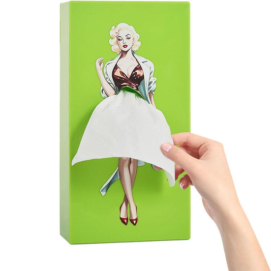 Puffy Skirt Girl Face Tissue Box Creative Gift for Family