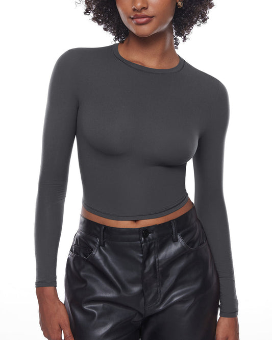 Blossom® Soft Long Sleeve Crop Top - Double Layer